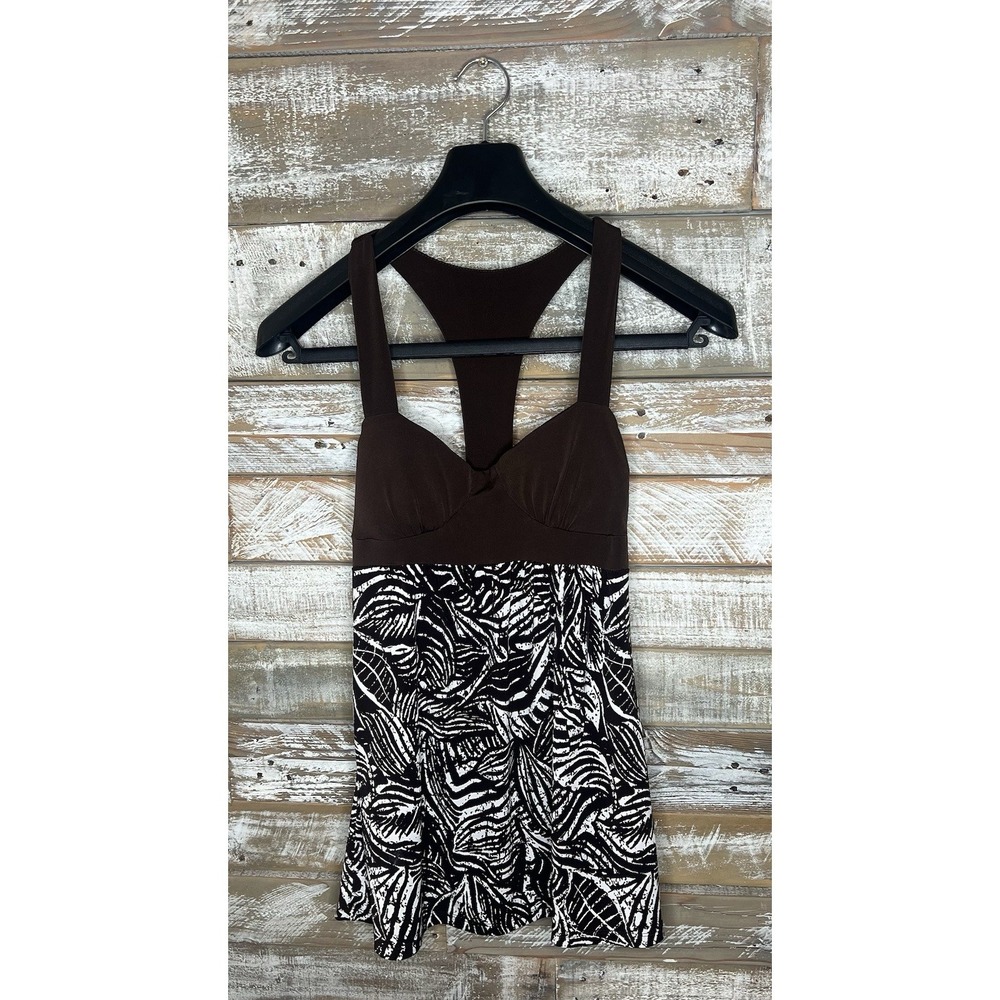 Charlotte Russe womens brown floral tank top S